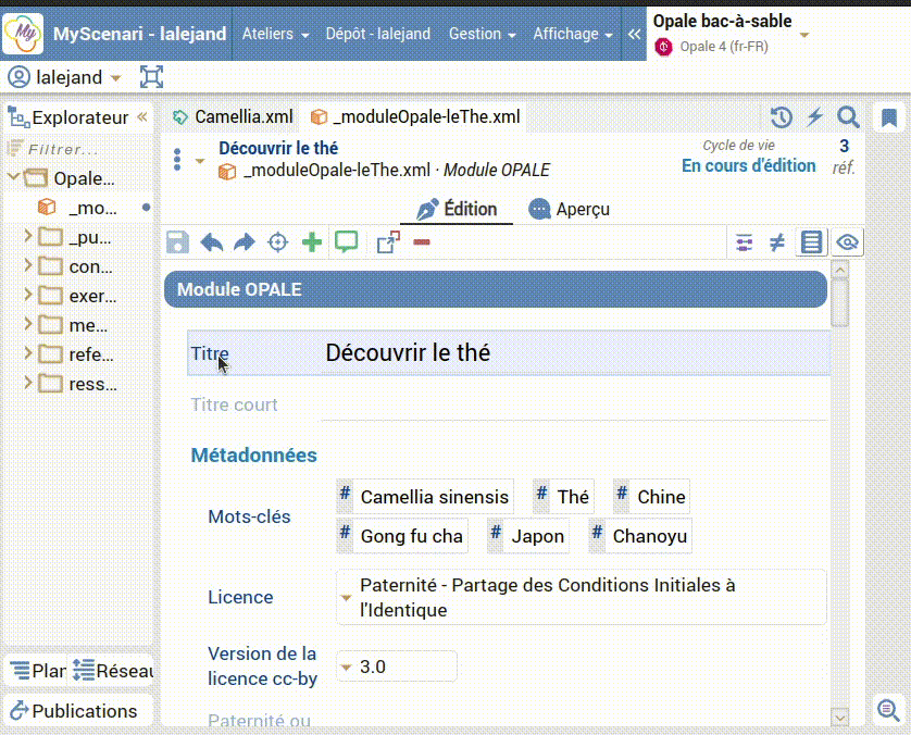 capture écran d'une navigation au clavier